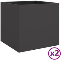 vidaXL Pflanzk&uuml;bel 2 Stk. Schwarz 49x47x46 cm Stahl