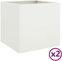 vidaXL Pflanzk&uuml;bel 2 Stk. Wei&szlig; 49x47x46 cm Stahl