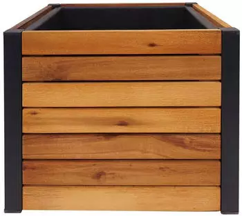 Mendler HWC-L23 Pflanzkasten 2er Set Holz Akazie/Aluminium natur