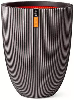 Capi Übertopf Kugel Groove NL elegant 34x46cm Anthrazit