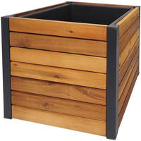 Mendler Pflanzkasten HWC-L23, Hochbeet Blumenkasten, Outdoor Akazie Holz