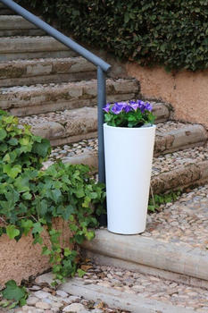 Newgarden FICUS 80 doppelwandig rund hoch Ø29x79cm weiß