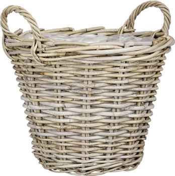 MICA Decorations Korb Marcia Rattan &Oslash; 40 x 30 cm grau