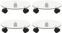 vidaXL Pflanzenroller 4 Stk. 28 cm Hartglas Rund