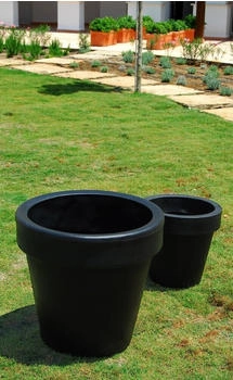 Newgarden MAGONILA 60 XXL doppelwandig rund hoch Ø57x57cm schwarz