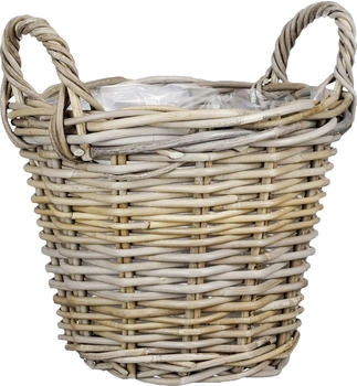 MICA Decorations Korb Marcia Rattan Ø 30 x 23 cm grau