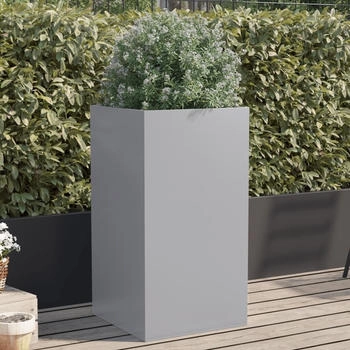 vidaXL Pflanzk&uuml;bel 42 x 38 x 75 cm verzinkter Stahl silber (841582)