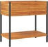 vidaXL Pflanzkübel mit Ablage 80 x 45 x 80 cm Massivholz Akazie und Stahl (367617)