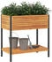 vidaXL Pflanzkübel mit Ablage 80 x 45 x 80 cm Massivholz Akazie und Stahl (367617)