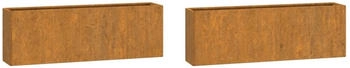 vidaXL Wand-Pflanzkübel Cortenstahl rostig 53 x 10 x 17 cm 2 Stk. (823686)