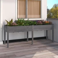 vidaXL Pflanzk&uuml;bel mit Einsatz Grau 203x53x76 cm Massivholz Tanne
