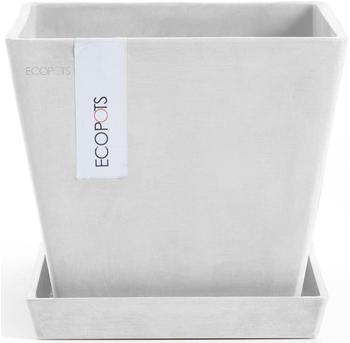 Ecopots Blumentopf Rotterdam Kunststoff Ø 18,3 cm 20,3 x 20,3 x 17,8 cm weiß