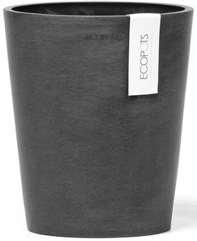 Ecopots Blumenvase Morinda Kunststoff Ø 15,5 cm 17,1 x 17,1 x 19,5 cm dunkelgrau