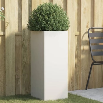 vidaXL Pflanzk&uuml;bel 32 x 27,5 x 75 cm kaltgewalzter Stahl wei&szlig; (841572)