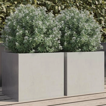 vidaXL Pflanzk&uuml;bel 32 x 30 x 29 cm Edelstahl silber 2 Stk. (841544)