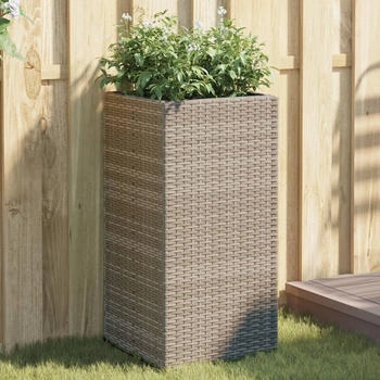 vidaXL Pflanzk&uuml;bel 40 x 40 x 80 cm Polyrattan grau (366415)
