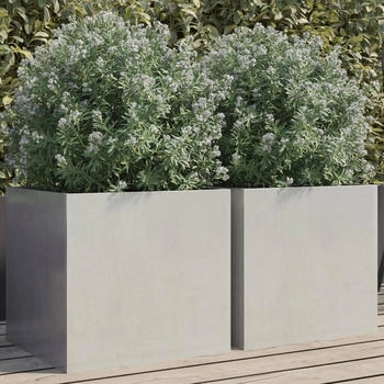 vidaXL Pflanzkübel 42 x 40 x 39 cm Edelstahl silber 2 Stk. (841556)