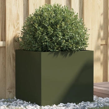 vidaXL Pflanzkübel 49 x 47 x 46 cm kaltgewalzter Stahl olivgrün (841565)