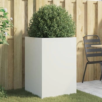vidaXL Pflanzk&uuml;bel 52 x 48 x 75 cm kaltgewalzter Stahl wei&szlig; (841584)