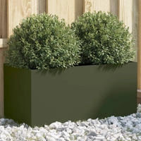 vidaXL Pflanzk&uuml;bel Olivgr&uuml;n 62x30x29 cm Stahl