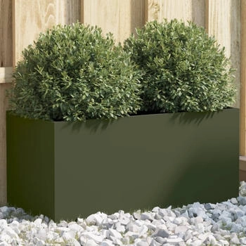 vidaXL Pflanzk&uuml;bel 62 x 30 x 29 cm kaltgewalzter Stahl olivgr&uuml;n (841592)