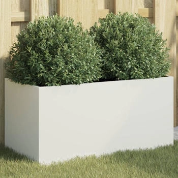 vidaXL Pflanzk&uuml;bel 62 x 30 x 29 cm kaltgewalzter Stahl wei&szlig; (841590)