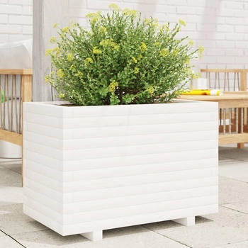 vidaXL Pflanzk&uuml;bel 70 x 40 x 49,5 cm Massivholz Kiefer wei&szlig; (3282550)