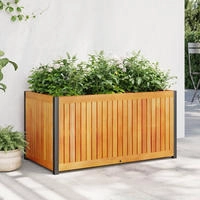vidaXL Pflanzk&uuml;bel 85x45x44 cm Massivholz Akazie und Stahl