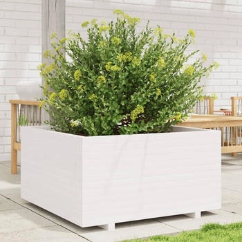 vidaXL Pflanzk&uuml;bel 90 x 90 x 49,5 cm Massivholz Kiefer wei&szlig; (3282535)