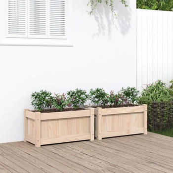 vidaXL Pflanzkübel Massivholz Kiefer 2 Stk. (837440)