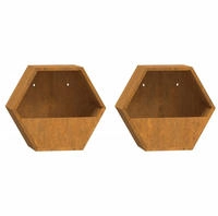 vidaXL Wand-Pflanzk&uuml;bel 2 Stk. Rostig Cortenstahl 30x10x25 cm
