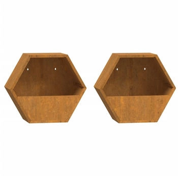vidaXL Wand-Pflanzk&uuml;bel Cortenstahl rostig 30 x 10 x 25 cm 2 Stk. (823684)