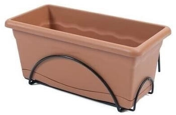 Plastiken Planter 60x20 cm with tray and stand taupe