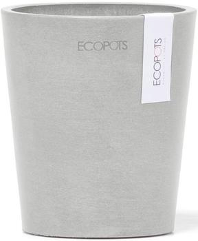 Ecopots Blumenvase Morinda Kunststoff Ø 9,8 cm 11 x 11 x 12,5 cm grauweiß