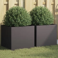 vidaXL Pflanzk&uuml;bel 2 Stk. Schwarz 42x40x39 cm Stahl