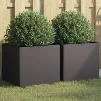 vidaXL Pflanzk&uuml;bel 42 x 40 x 39 cm kaltgewalzter Stahl schwarz 2 Stk. (841548)