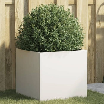 vidaXL Pflanzk&uuml;bel 42 x 40 x 39 cm kaltgewalzter Stahl wei&szlig; (841549)