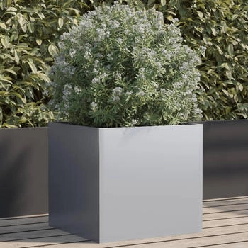 vidaXL Pflanzk&uuml;bel 49 x 47 x 46 cm verzinkter Stahl silber (841569)