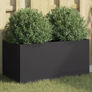 vidaXL Pflanzkübel 62 x 30 x 29 cm kaltgewalzter Stahl schwarz (841589)