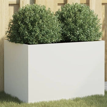 vidaXL Pflanzkübel 62 x 40 x 39 cm kaltgewalzter Stahl weiß (841596)