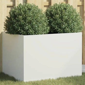 vidaXL Pflanzk&uuml;bel 62 x 47 x 46 cm kaltgewalzter Stahl wei&szlig; (841602)