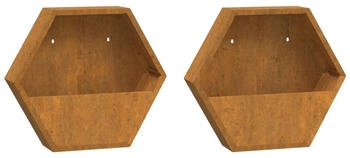 vidaXL Wand-Pflanzkübel Cortenstahl rostig 46 x 10 x 40 cm 2 Stk. (823685)