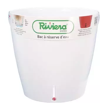 RiViERA Self-watering round planter 36 x 33 cm White