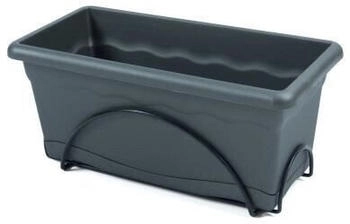Plastiken Planter 40x20 cm with tray and stand terracotta