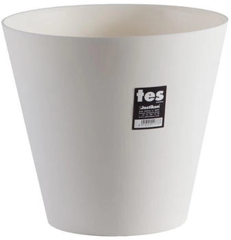 Plastiken Round conical plant pot 32 cm white