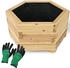 holz4home Outdoor Pflanzkübel S I 6-eckig Tannenholz inkl Gartenhandschuhe