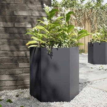vidaXL Hexagon Planter 46 x 40 x 45 cm Anthracite