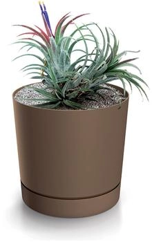 Magubo Blumentopf mit Untersetzer Kompakt 15 cm Durchmesser (Braun 150)