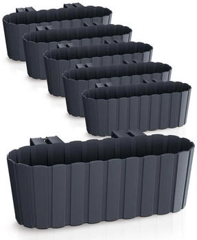 Spetebo Blumenkasten mit Halterung 39 x 13 cm anthrazit 6 St&uuml;ck