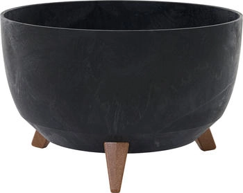 Siena Garden Oslo Stone Pflanzgefäß Kunststoff Beton-Optik schwarz 40 cm (V09613)